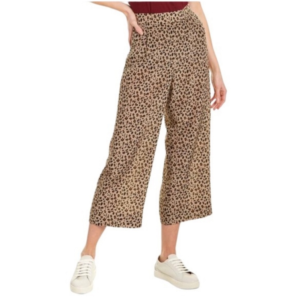 J. Crew 100% Silk Wide Leg Animal Print Pants